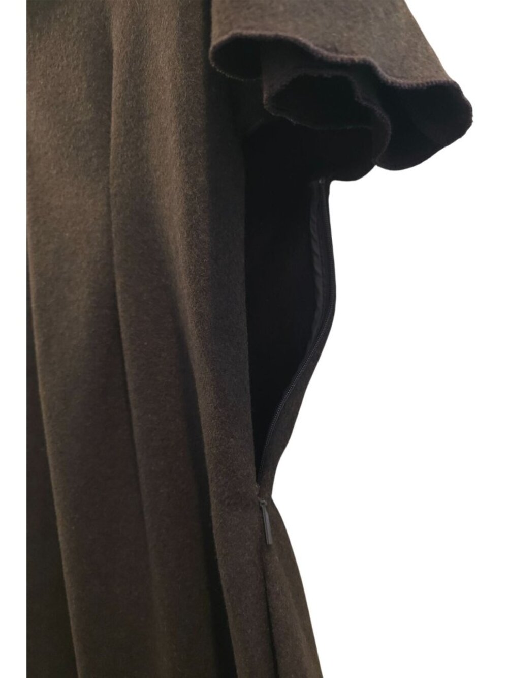 NWT MANGO Committed Collection LALA Brown Wool-Blend V-Neck Maxi Dress Size XL - Picture 8 of 14